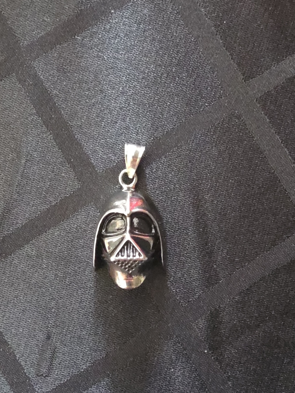 Black Stainless Steel Darth Vader Helmet Pendant - Men’s Jewelry